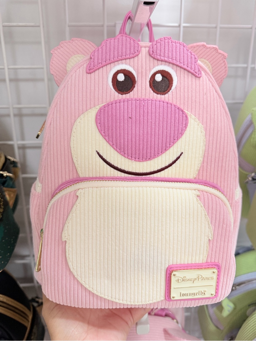 Loungefly Pink Lotso Corduroy Mini Backpack